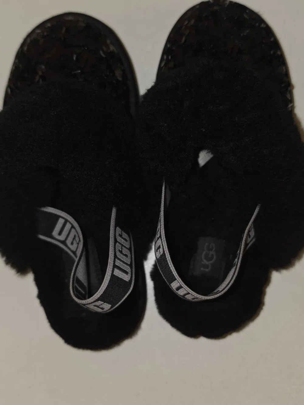 UGG Black Sequin Shearling Slip-On Clog